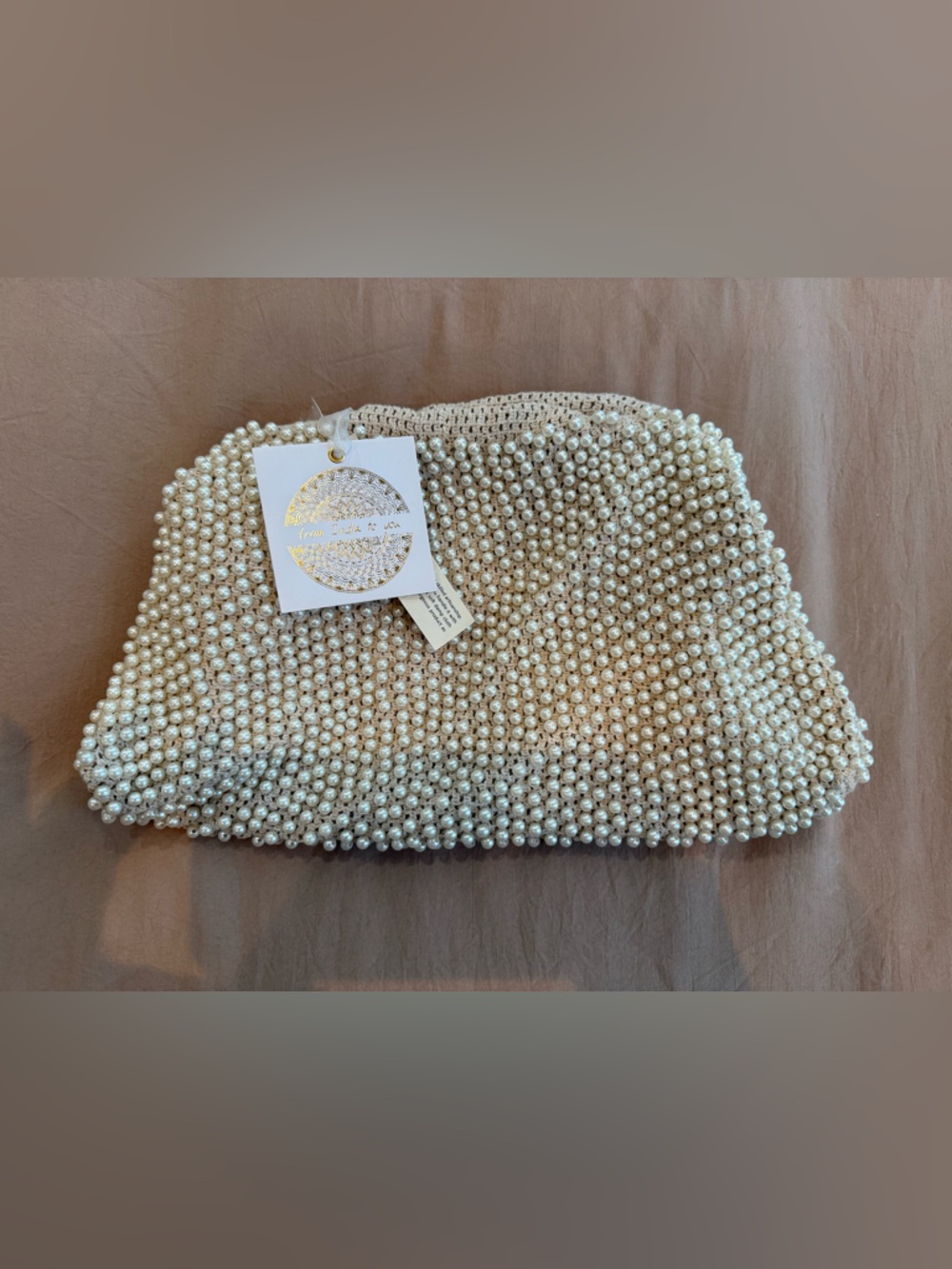 Pearl Beaded Clutch Bag - Ivory